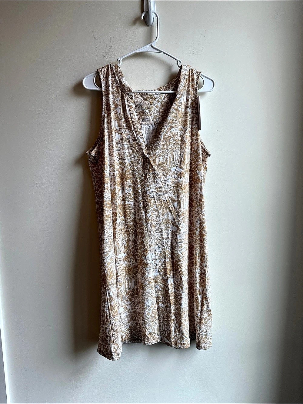 Lilly Pulitzer Dev Dress Printed Mini Dress Brown & White Large